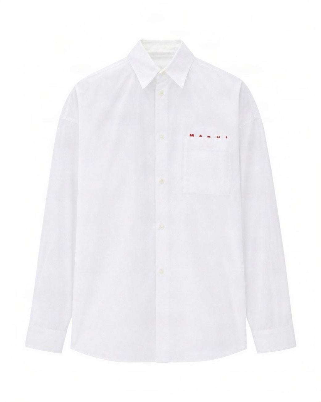 Marni White Relaxed Solid Shirt for men