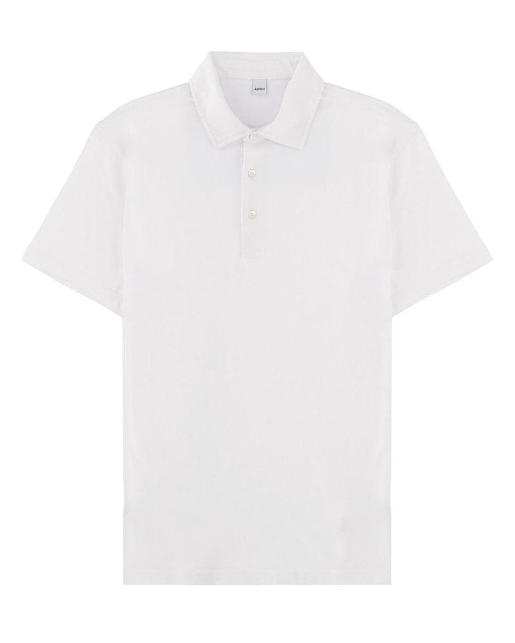 Aspesi White Shirt Collar Polo for men