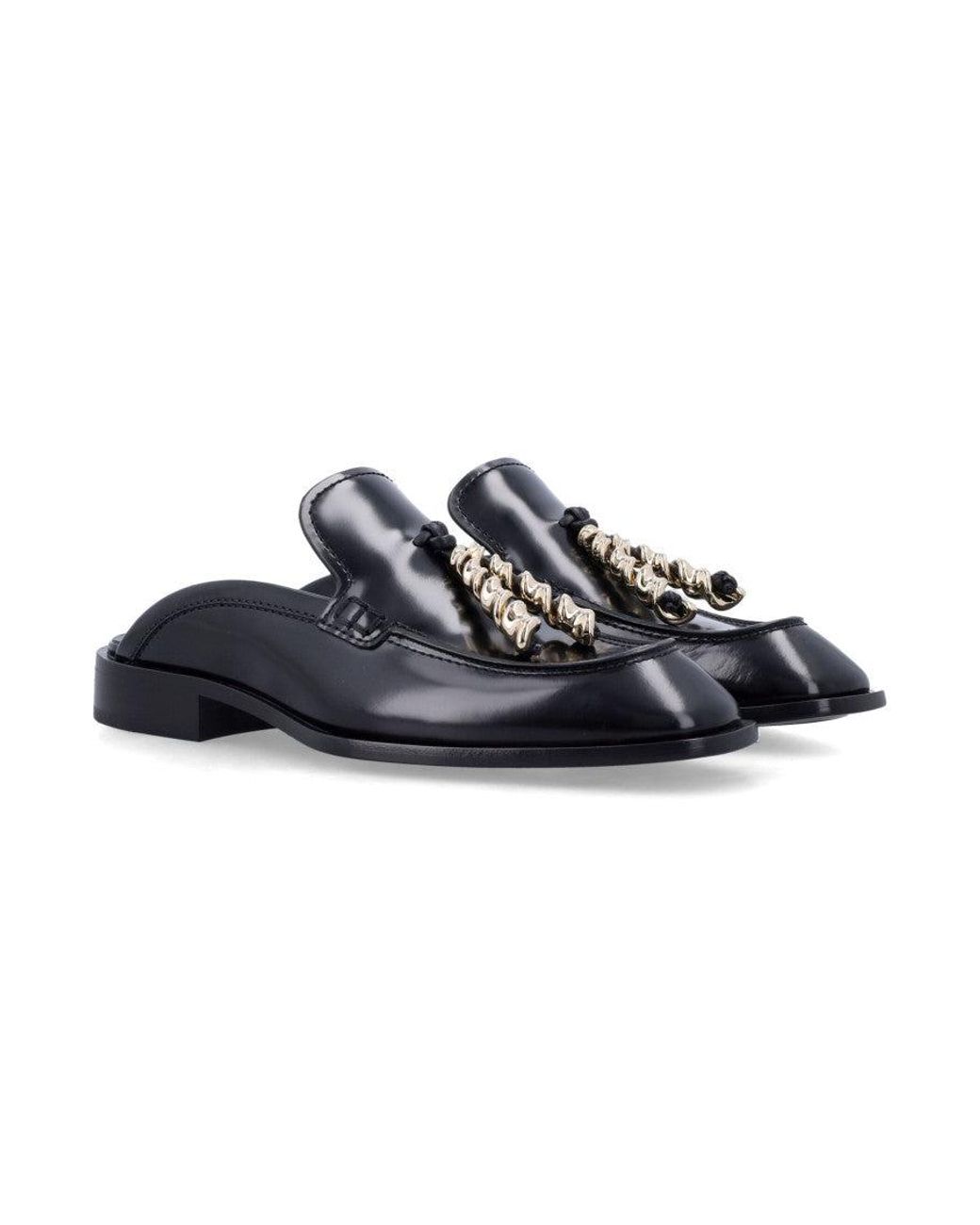 Loewe Blue Leather Mules