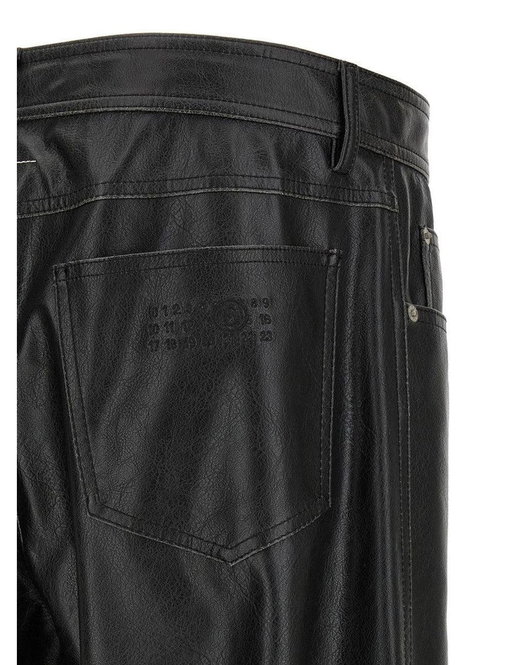 MM6 by Maison Margiela Black Relaxed Flat Front Pants for men