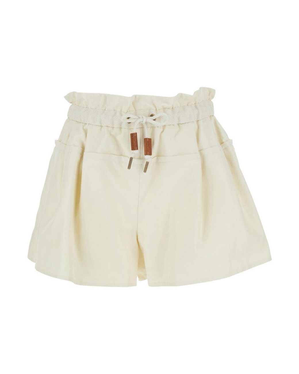 Moncler White Solid Shorts