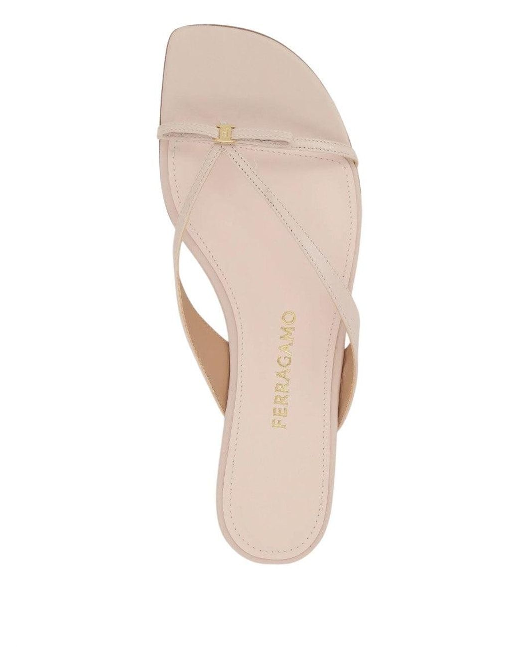 Ferragamo Natural Mini Bow Slippers