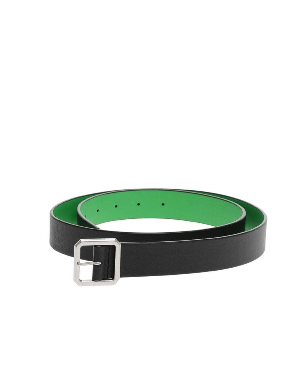 Bottega Veneta Green Logo Buckle Belt for men