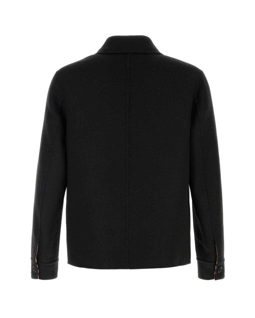 Burberry Black Shirt Collar Jacket for men