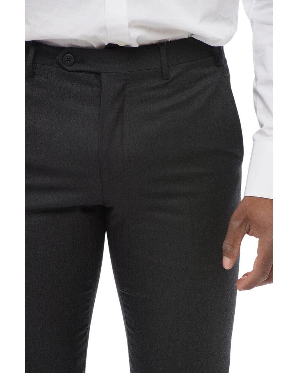 Corneliani Black Charcoal Slim Pants for men