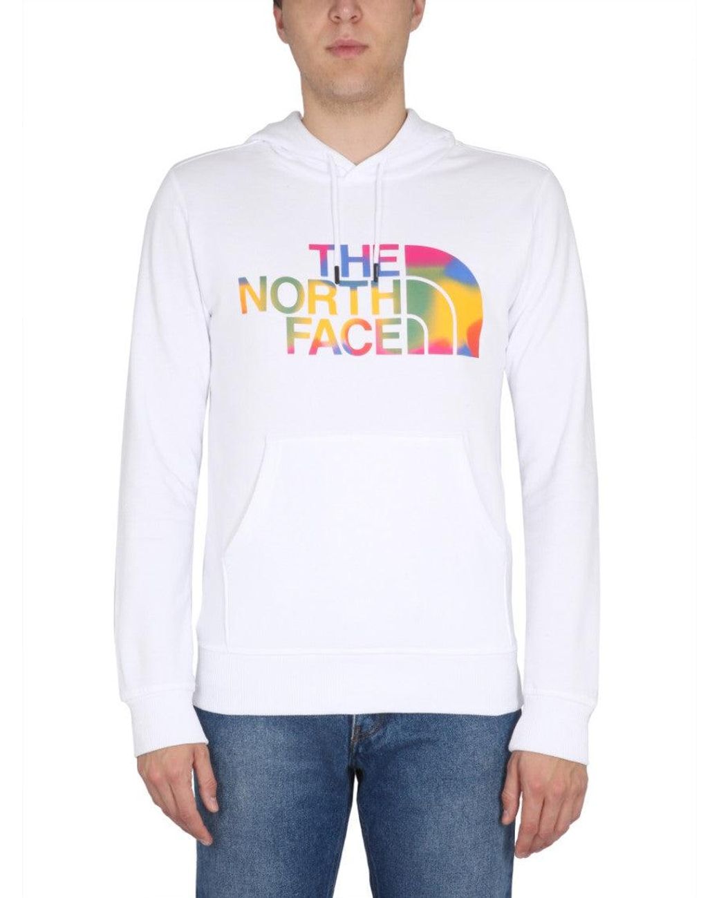 The North Face White Graphic Logo Hoodie for men