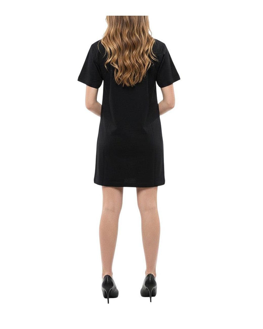 DIESEL Black Logo Crew Neck Mini Dress