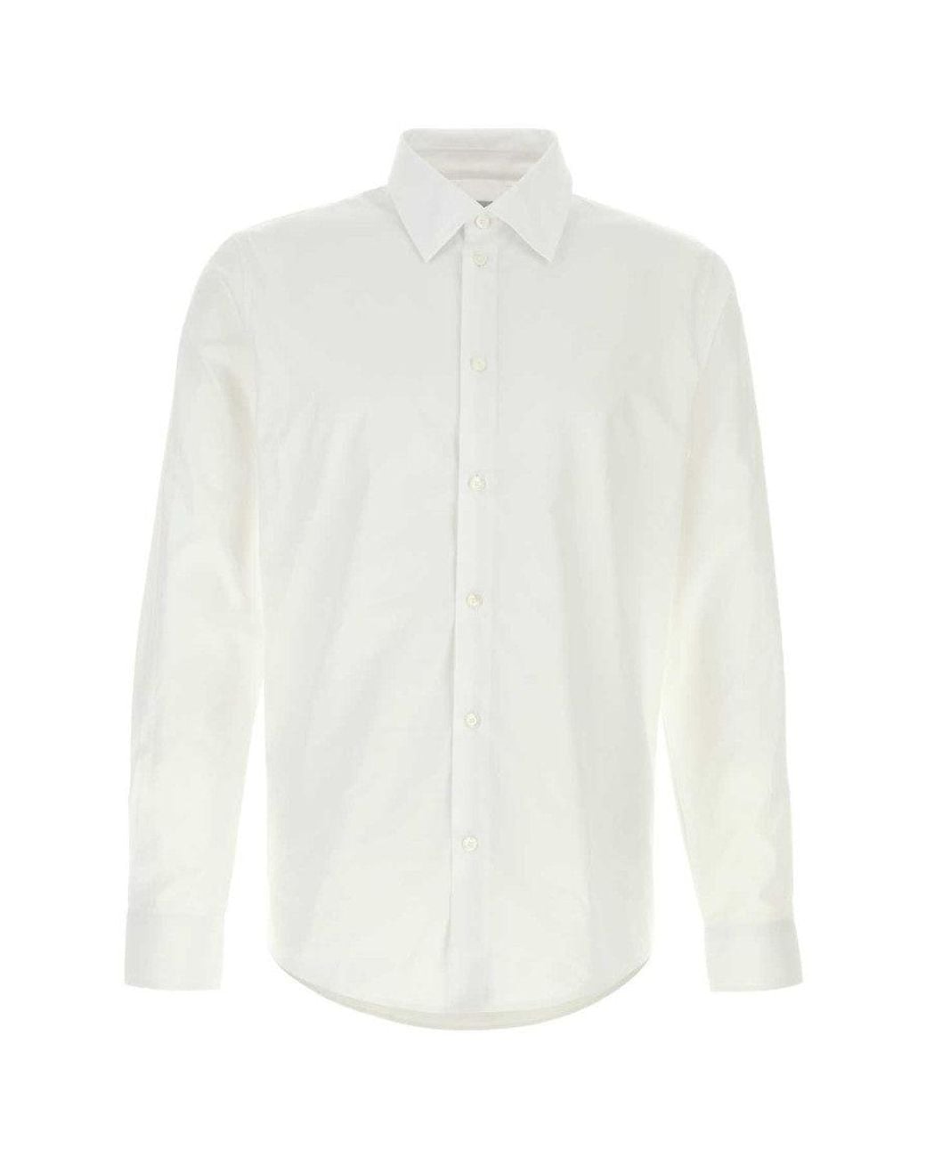 Burberry White Cotton Shirt for men