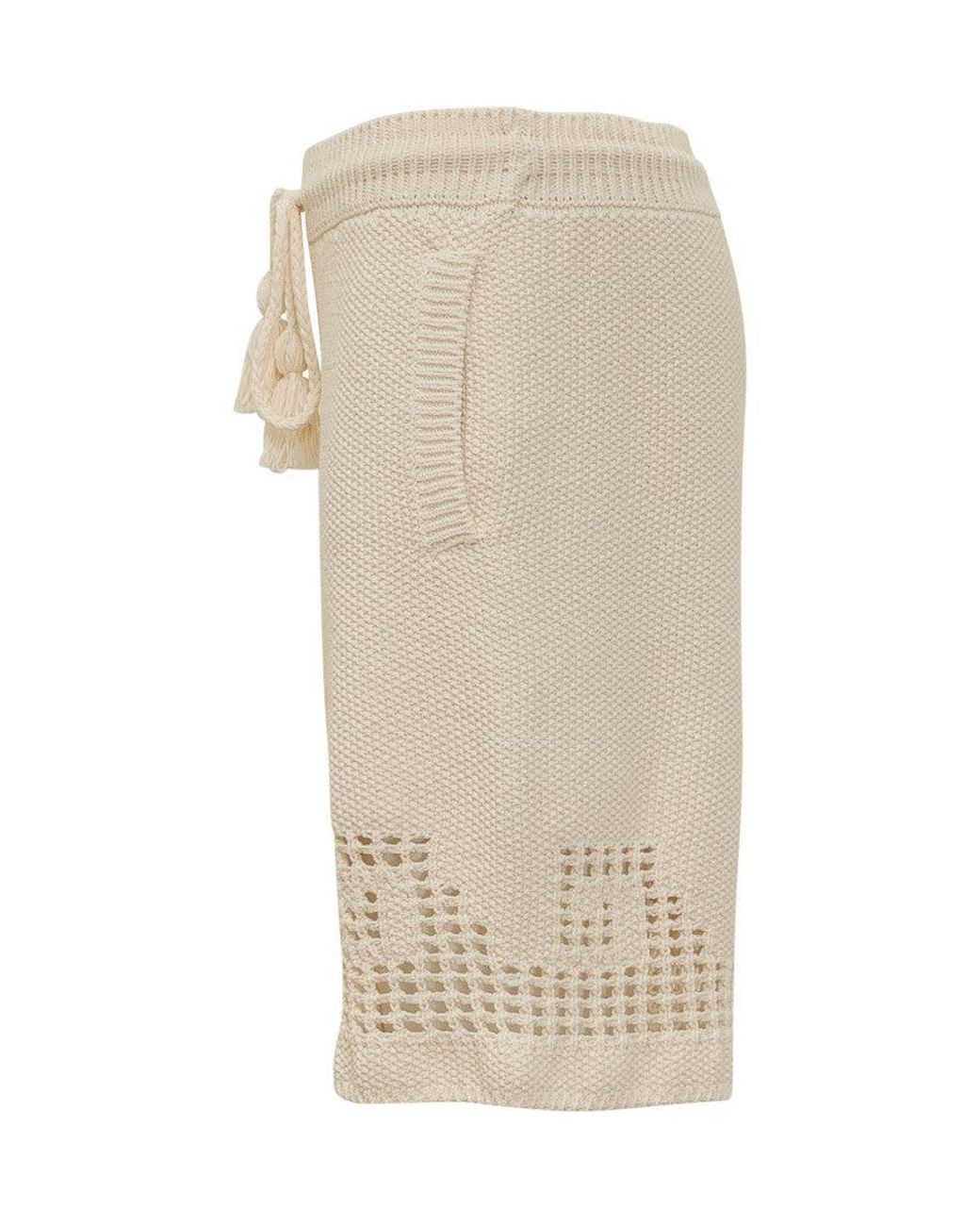 Alanui Natural Off Knitted Shorts for men