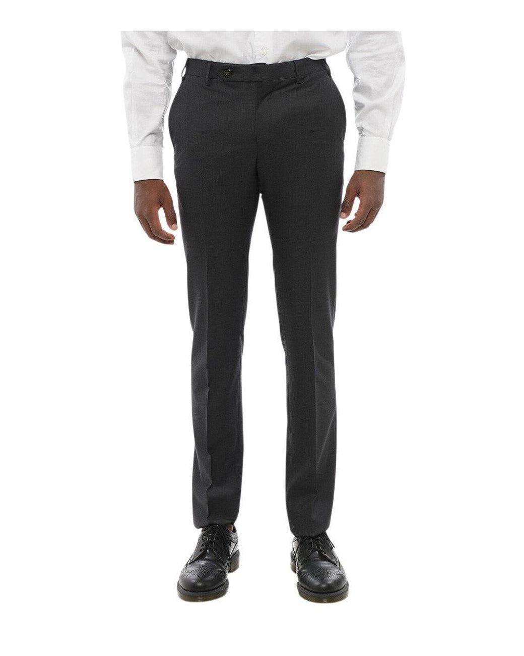 Corneliani Black Charcoal Tailored Pants for men