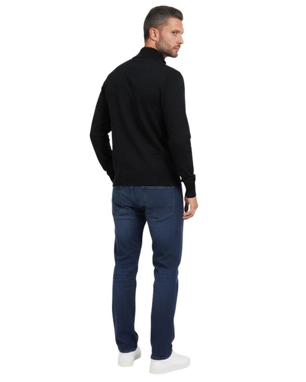 Boss Black Solid Half Zip Sweater for men