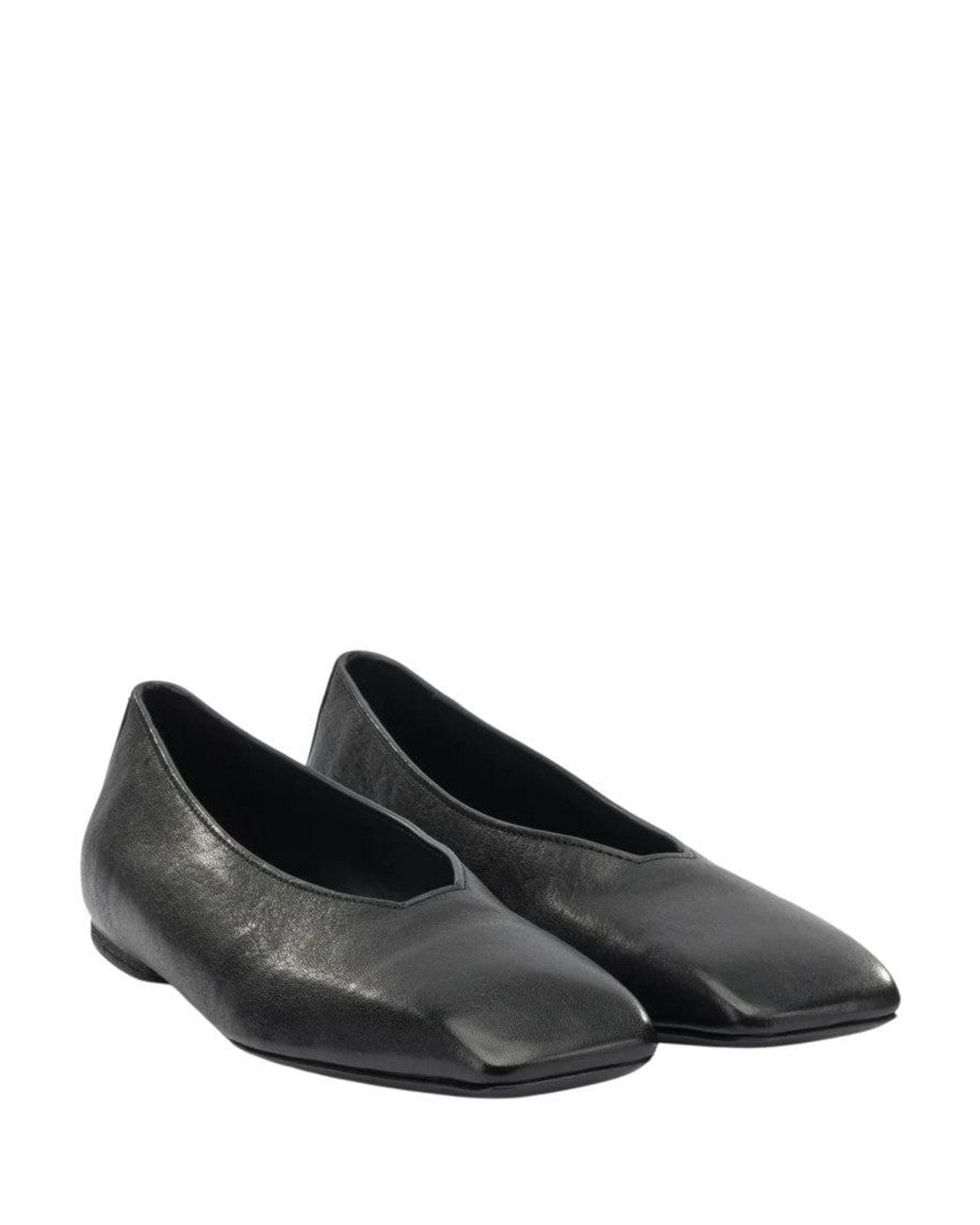 Rick Owens Black Leather Ballet Flats