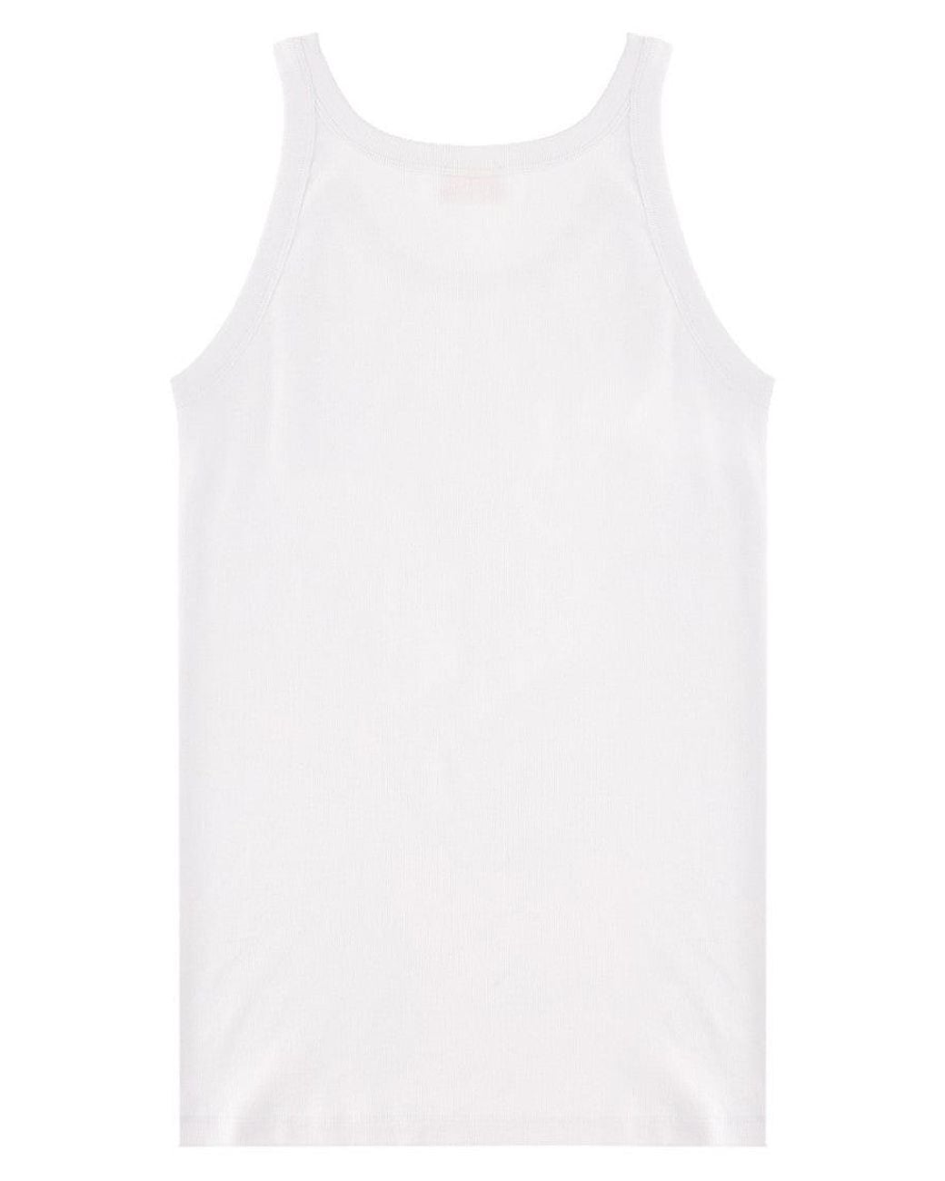 DIESEL White Logo Tank Top for men