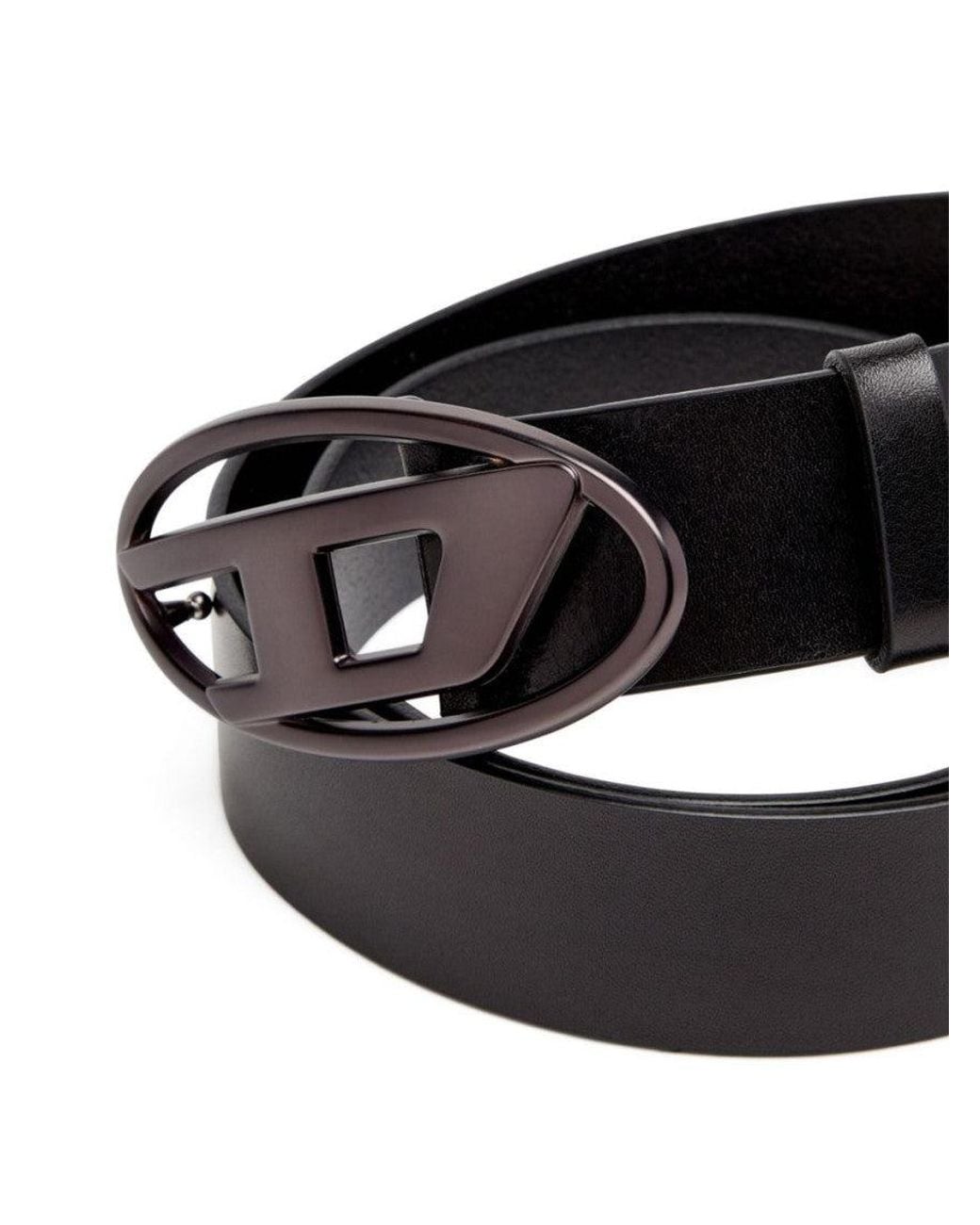 DIESEL Black Signature Buckle Belt