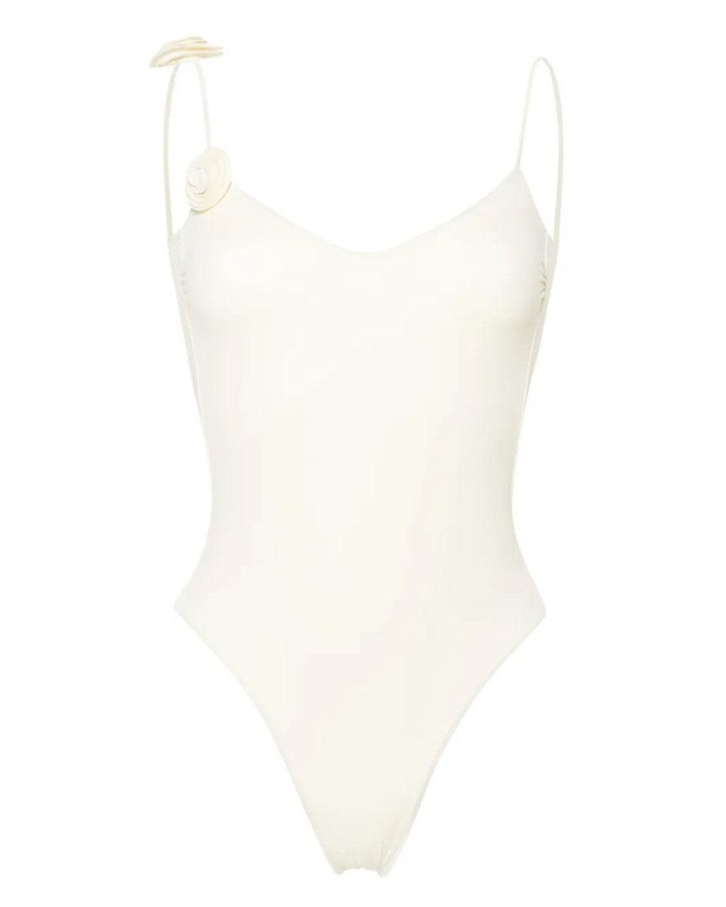 LaRevêche White Ivory Solid Swimwear