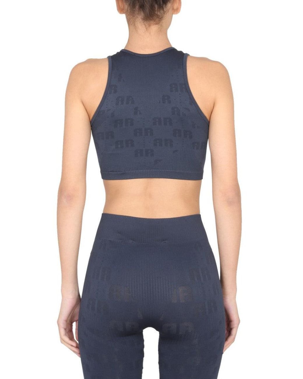 ROTATE BIRGER CHRISTENSEN Blue Logo Round Neck Top