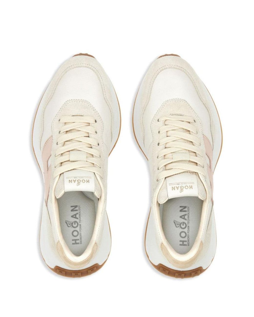 Hogan White Color Block Sneakers