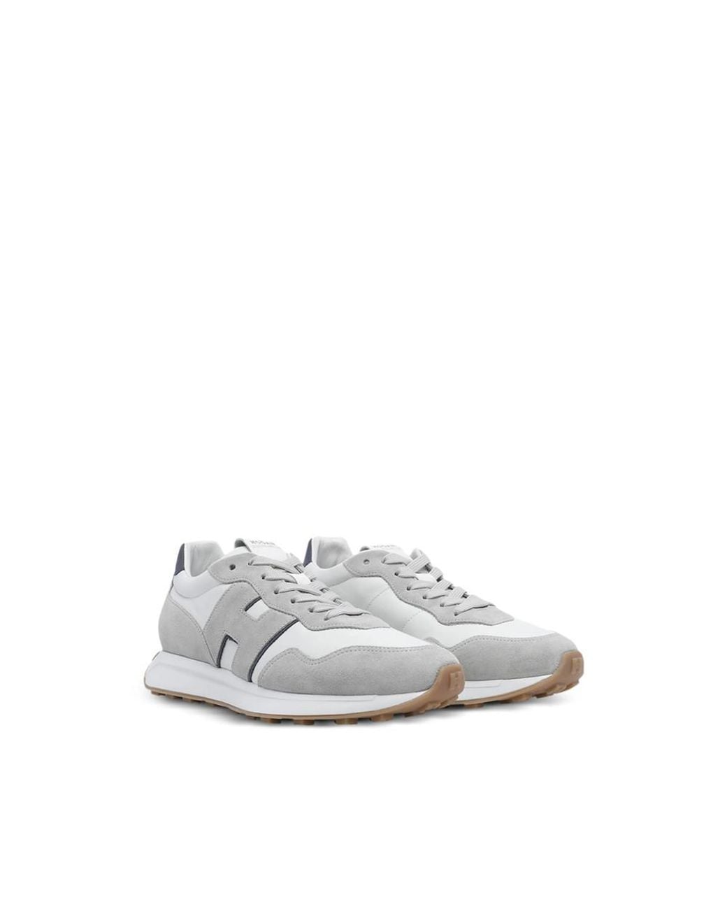 Hogan White Color Block Sneakers for men