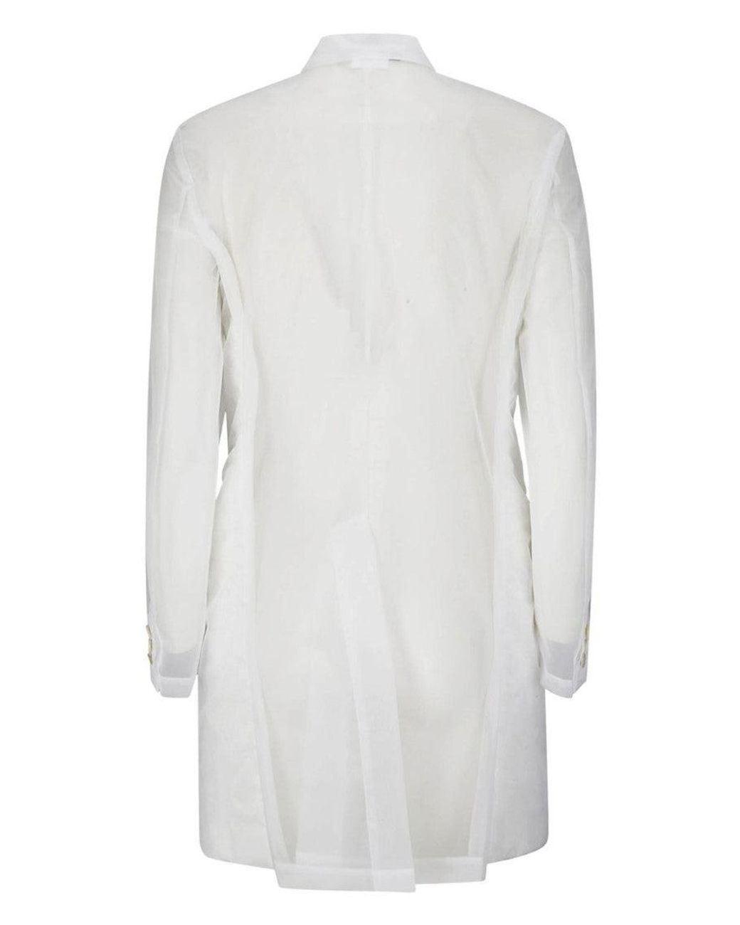 Comme des Garçons White Single-Breasted Coat