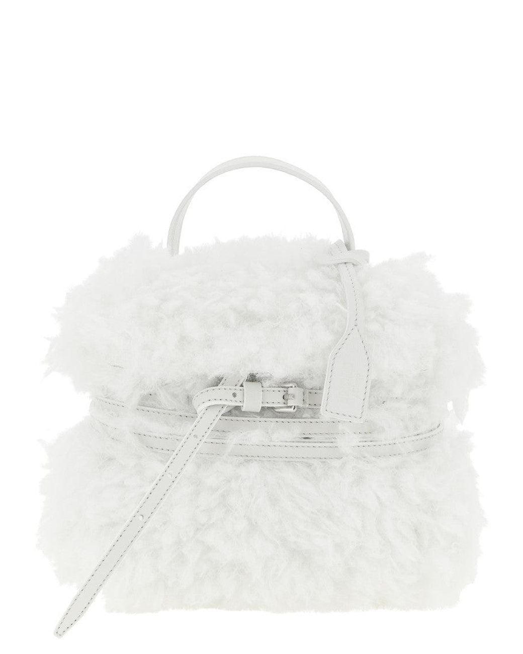 Moschino White Tie Me Small Satchel