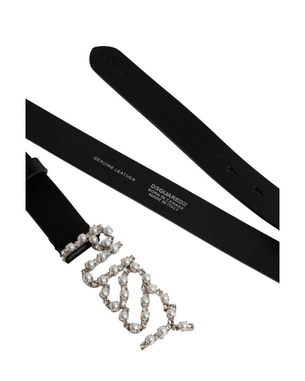 DSquared² Red Dirty Plaque Solid Casual Belt