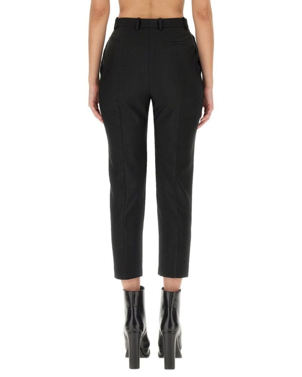 McQueen Black Slim Flat Front Pants