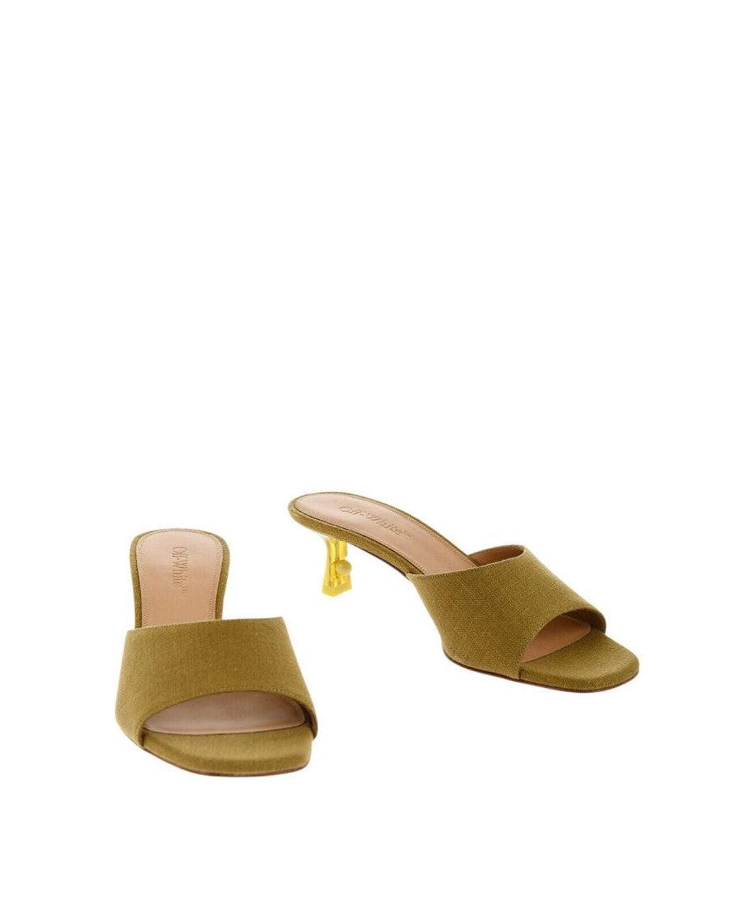 Off-White c/o Virgil Abloh Metallic Open-Toe Heels