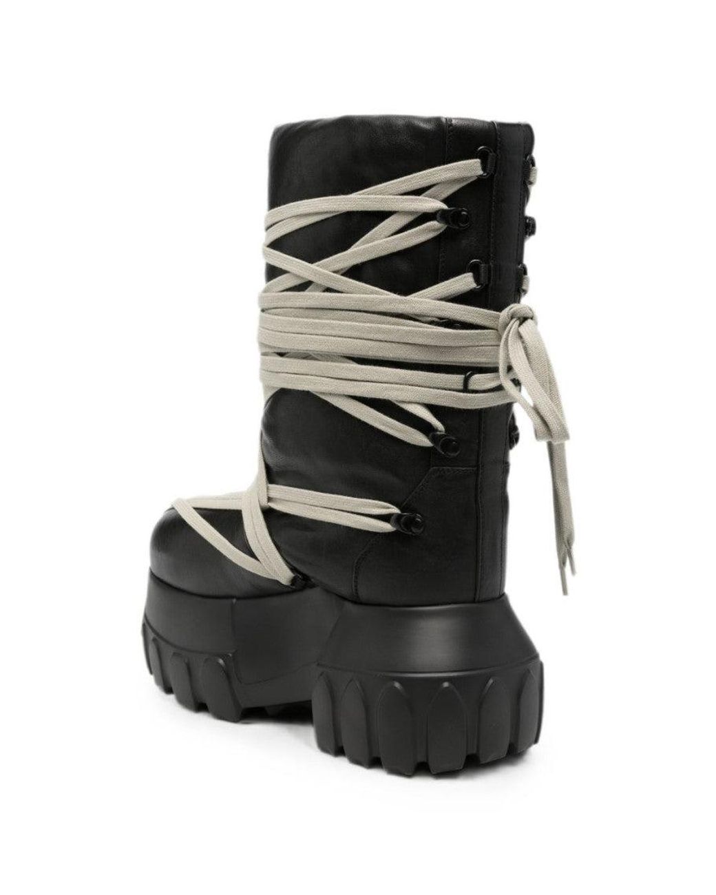 Rick Owens Black Leather Boots