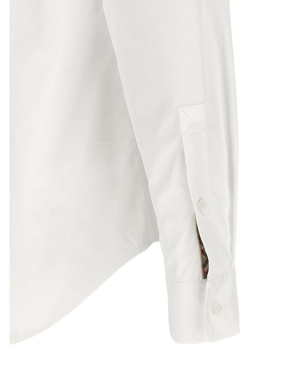 Burberry White Cotton Poplin Shirt for men