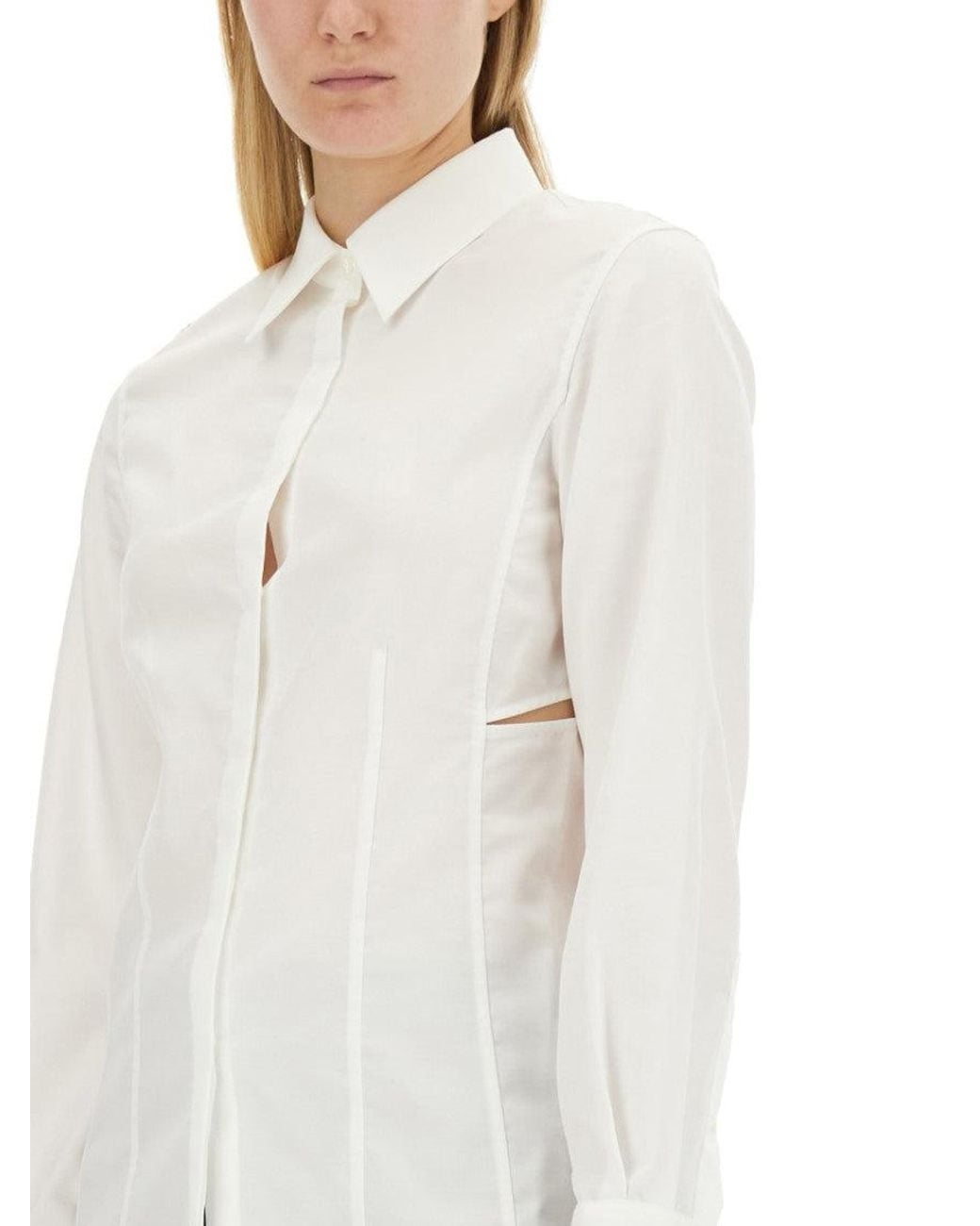 Helmut Lang White Slim Solid Shirt