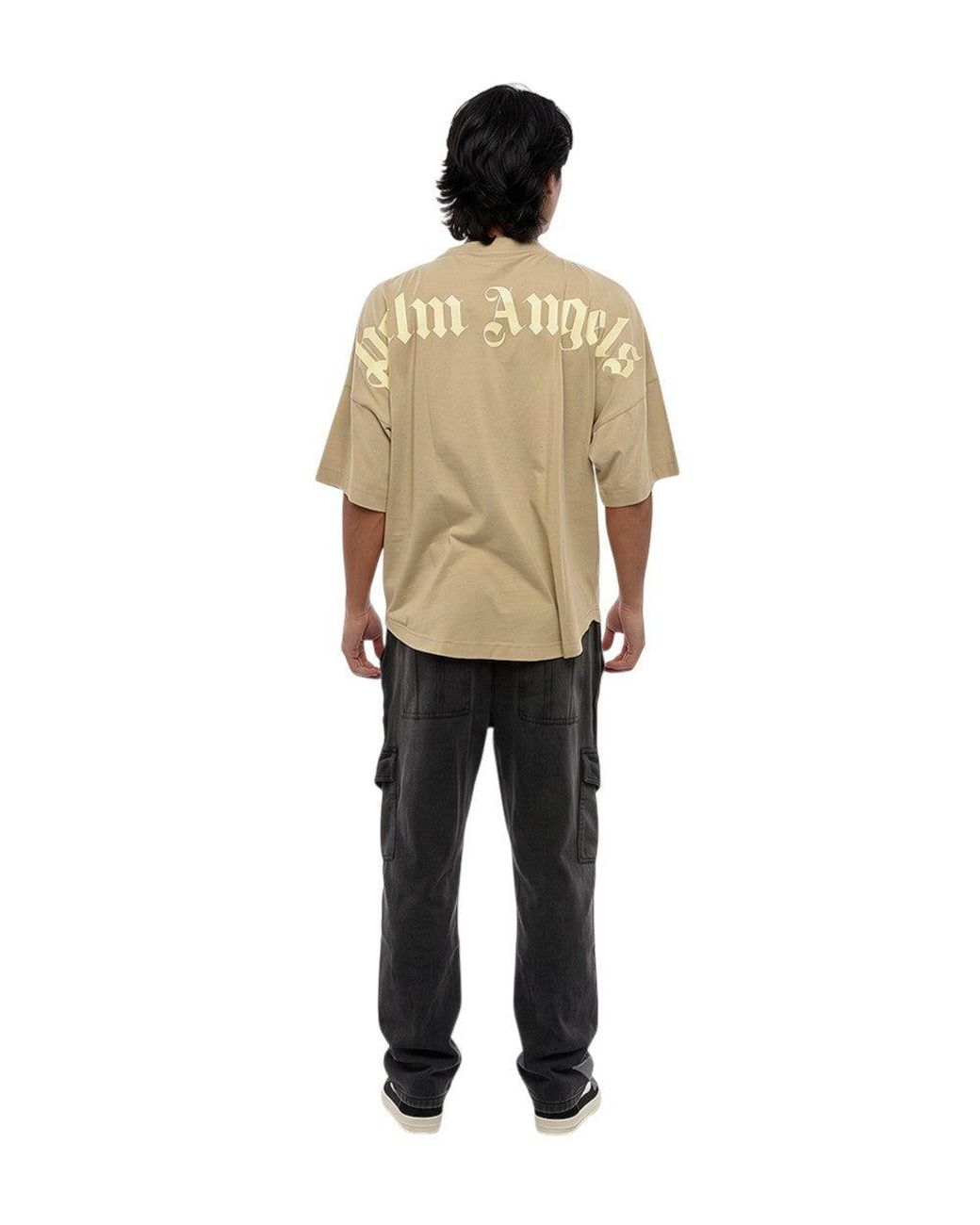 Palm Angels Natural Crew Neck T-Shirt for men