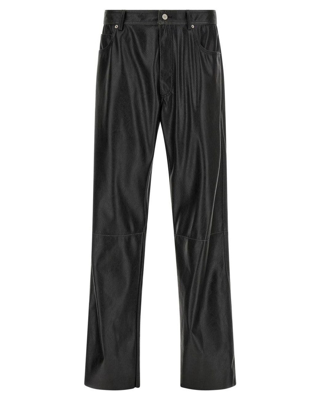 MM6 by Maison Margiela Black Relaxed Flat Front Pants for men