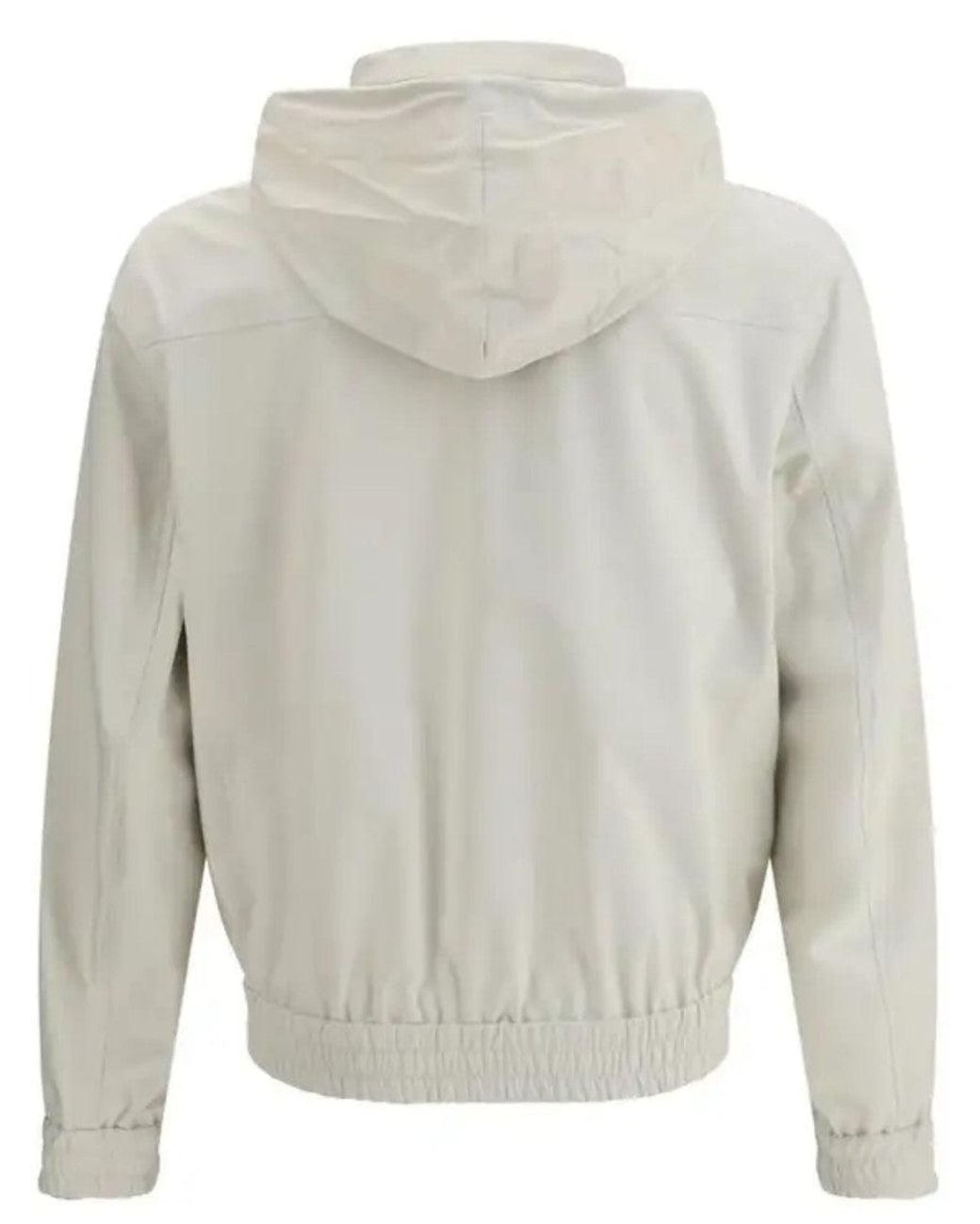 Brunello Cucinelli Gray Solid Hood Jacket for men