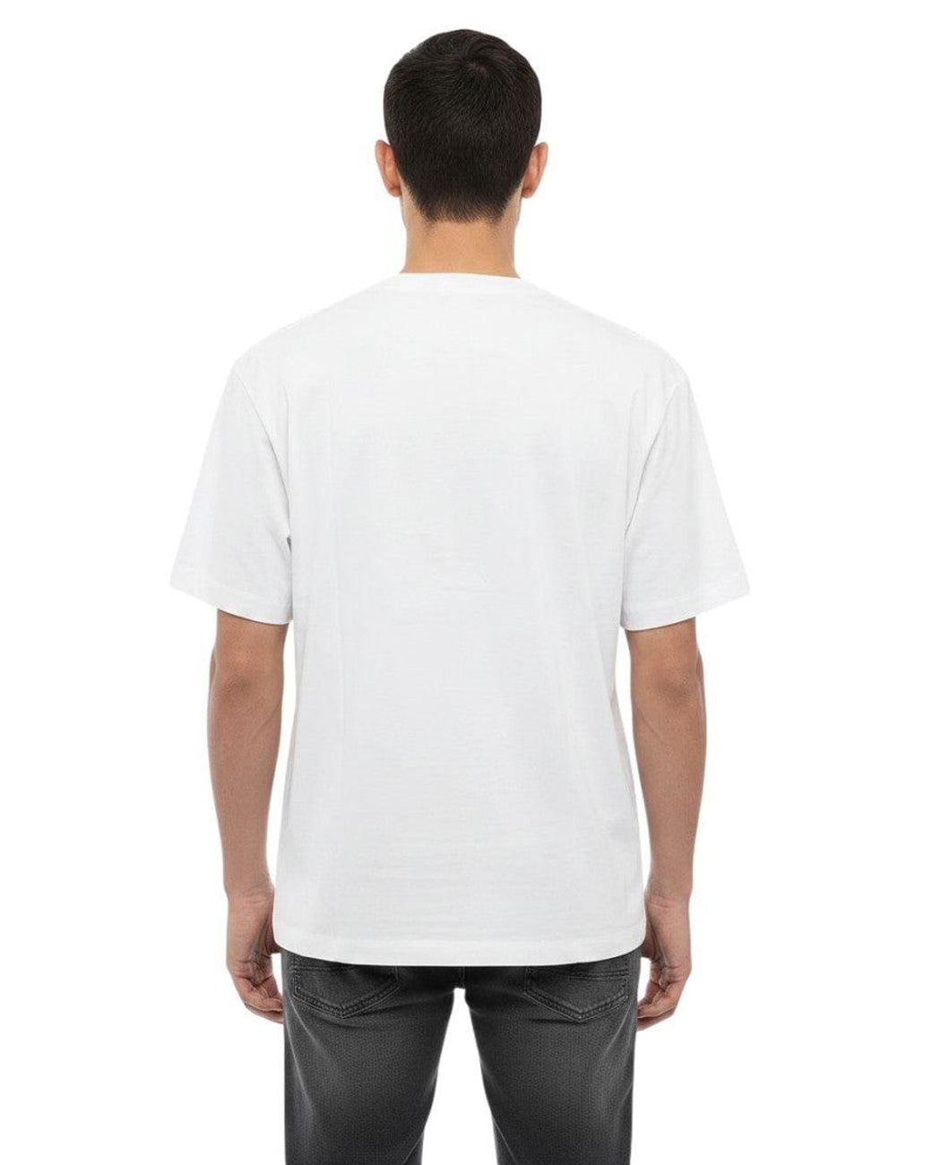 Neil Barrett White Printed Crew Neck T-Shirt for men