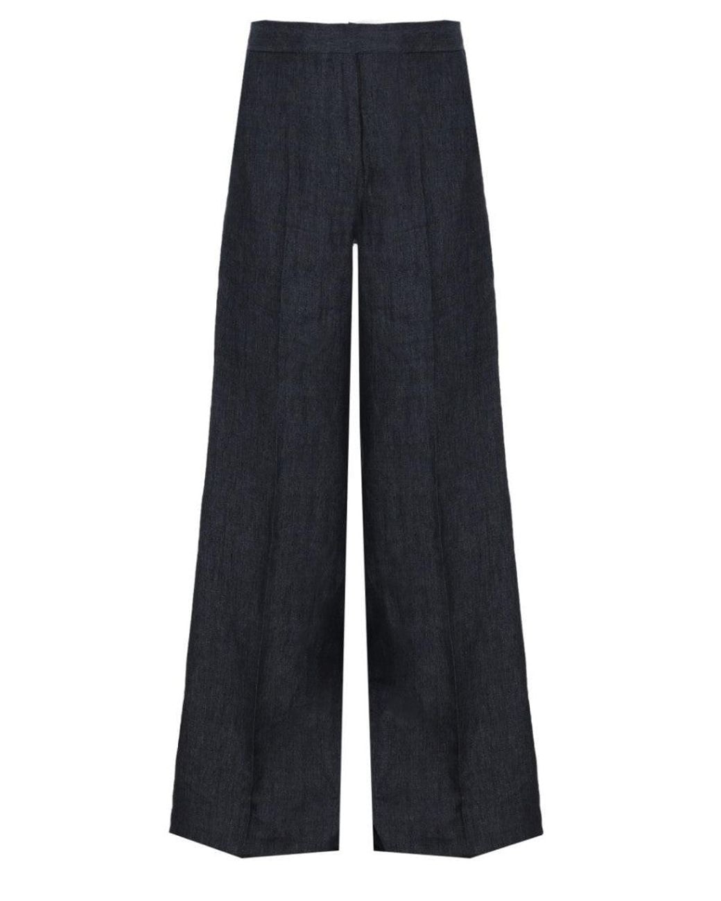 Max Mara Blue Dark Flared Pants