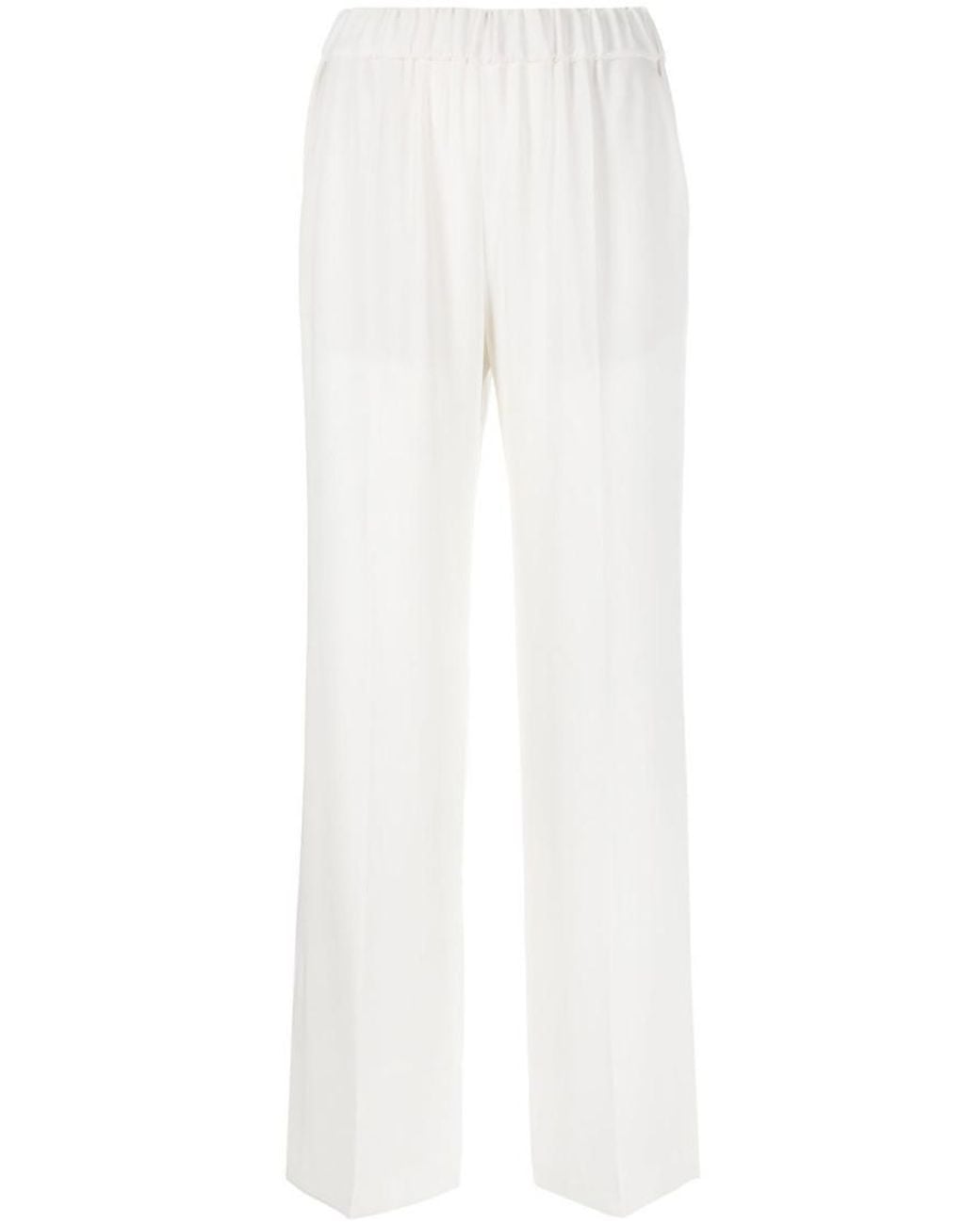 Alberto Biani White Cady Elasticated Trousers
