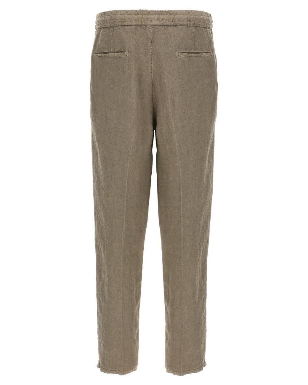 Brunello Cucinelli Natural Linen Trousers for men