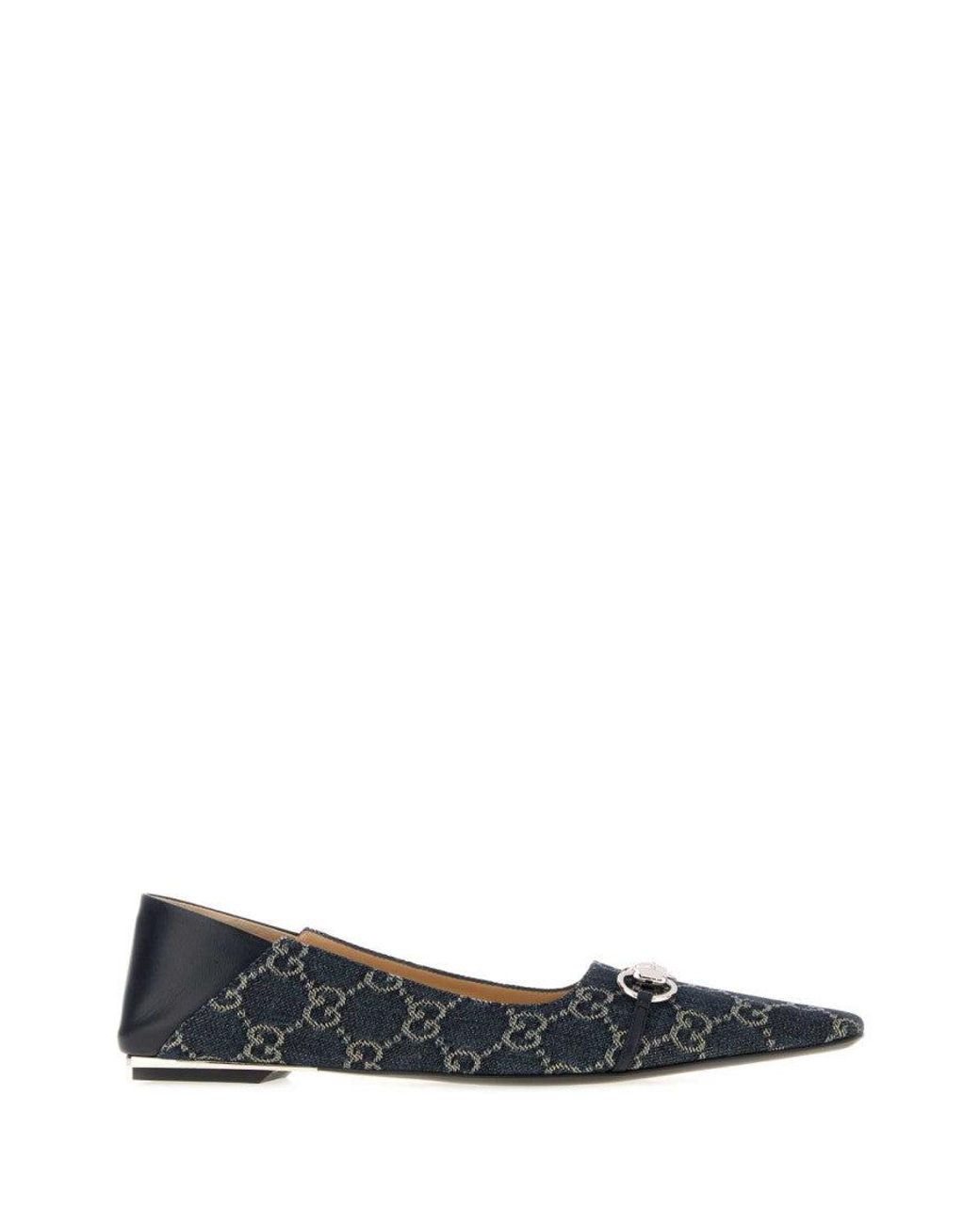 Gucci Black Logo Ballet Flats