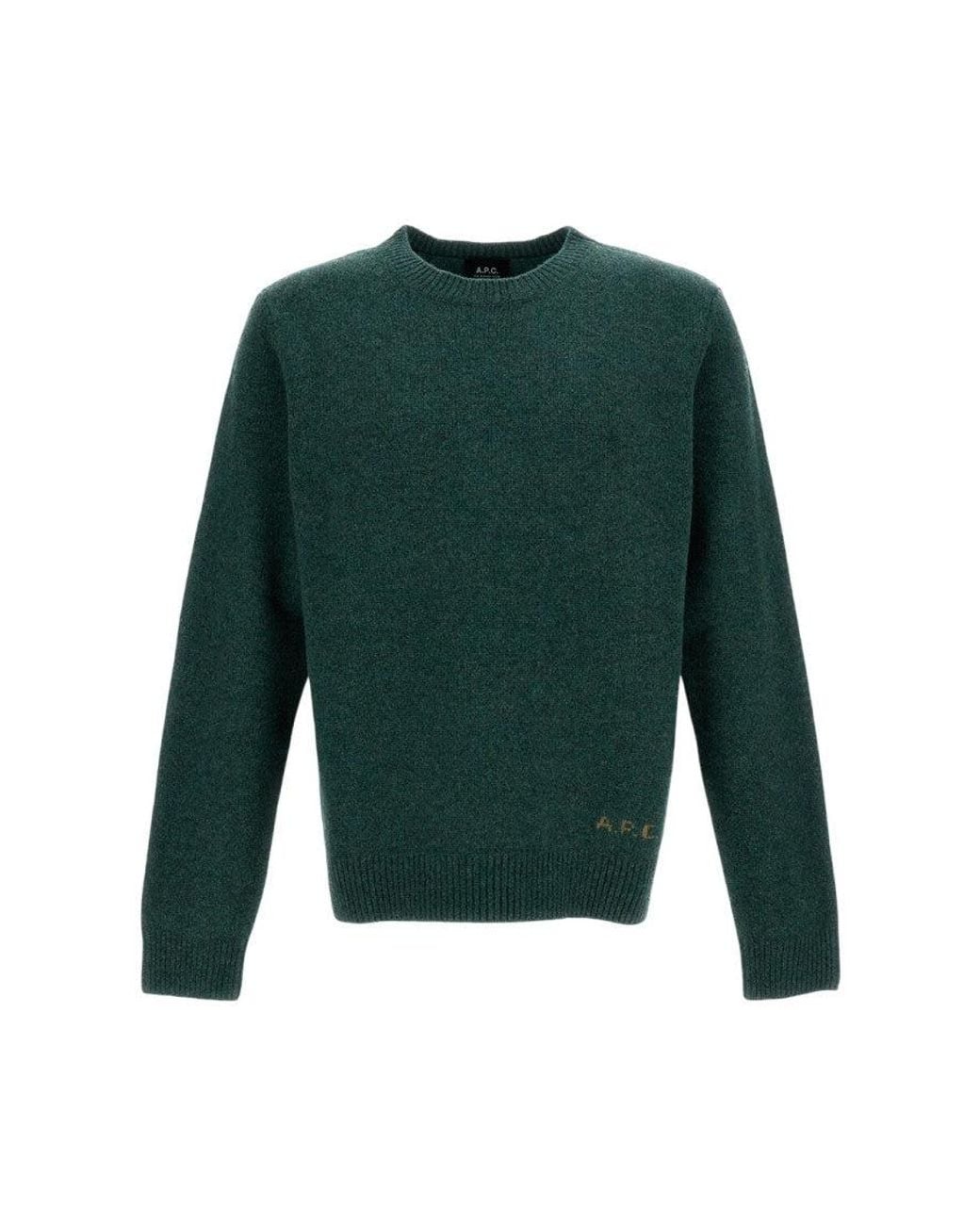 A.P.C. Green Regular Crew Neck Sweater for men