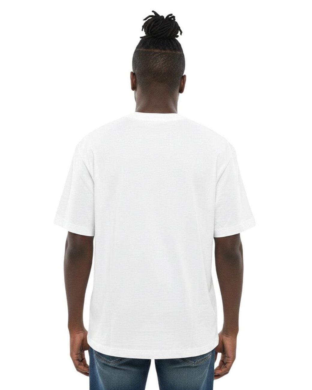 DIESEL White Dark Logo Crew Neck T-Shirt for men
