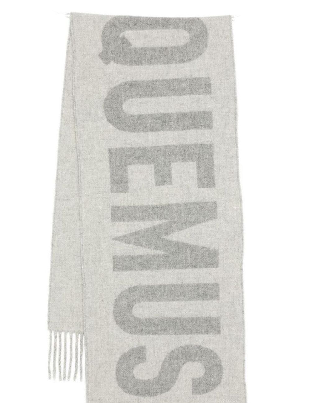 Jacquemus White Logo Scarf for men