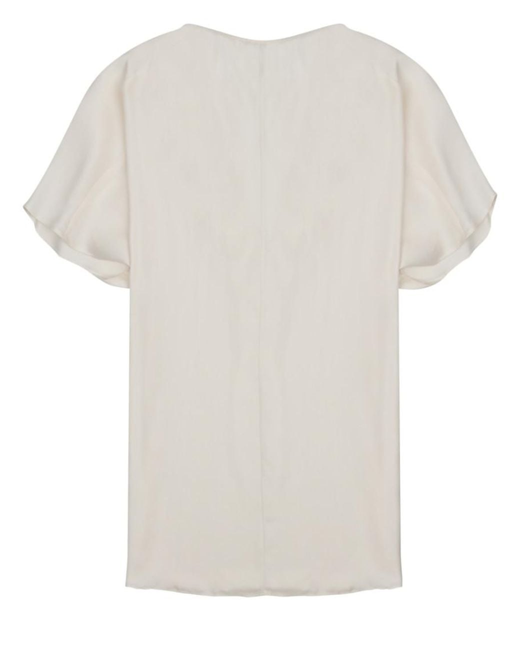 Alysi White Solid V Neck Top
