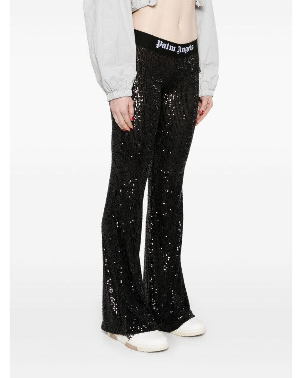 Palm Angels Black Logo-Tape Trousers