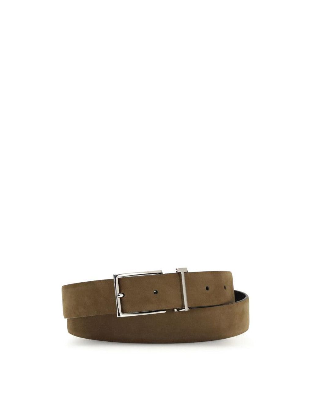 Tom Ford White Textured Buckle Belt for men