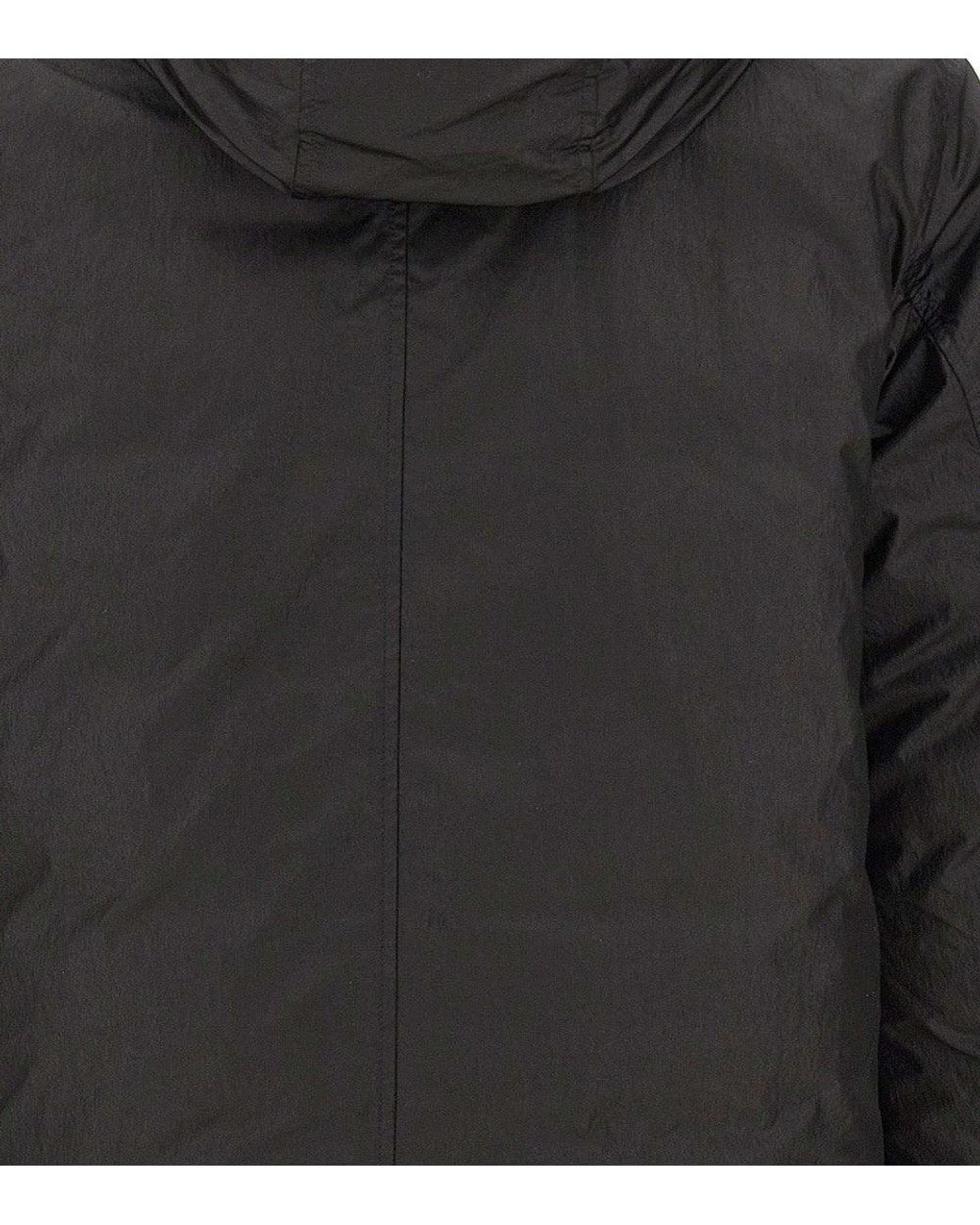 Stone Island Black Hooded Parka Jacket for men
