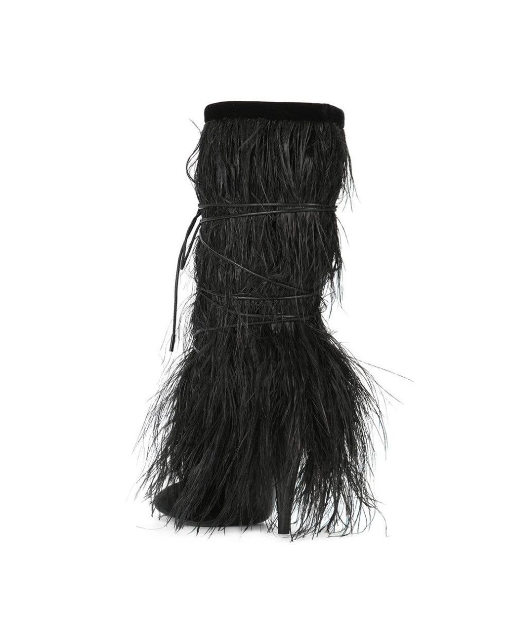 Saint Laurent Black Textured Yeti Boots