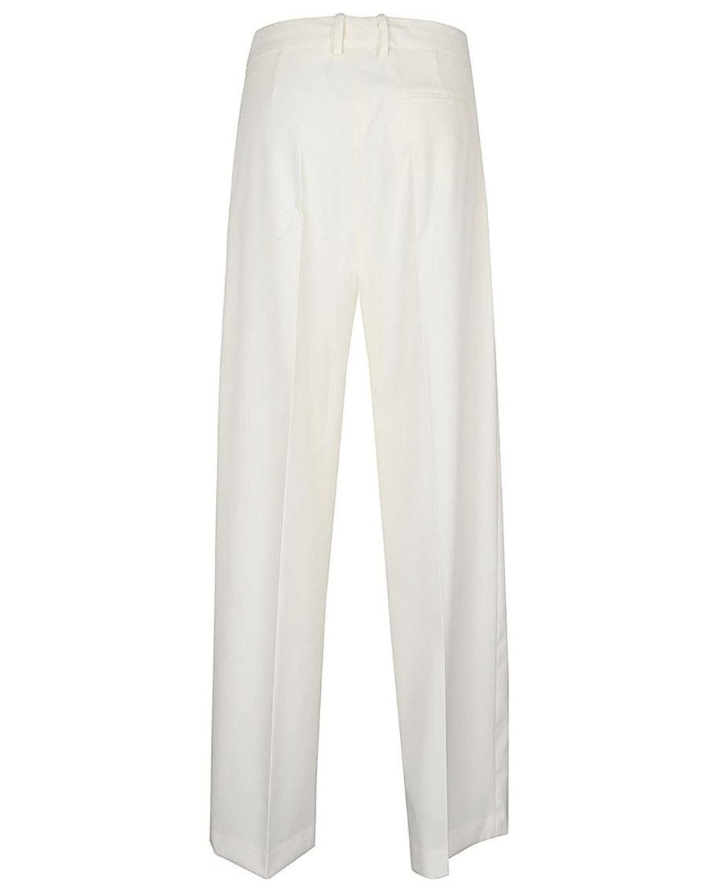 Erika Cavallini Semi Couture White Wool Twill Cristel Jacket