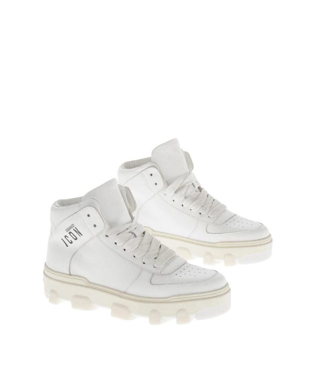 DSquared² White High-Top Leather Sneakers