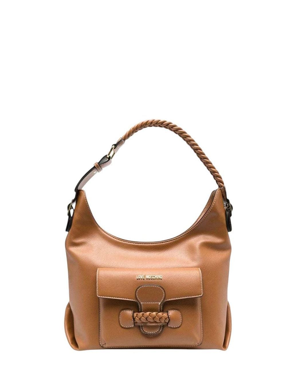 Love Moschino Brown Logo Medium Shoulder Bag