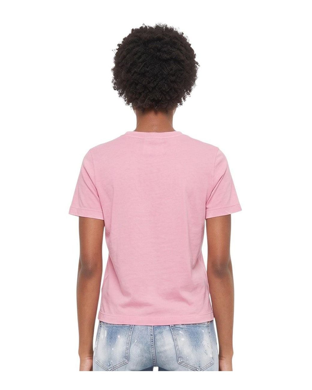 DSquared² Pink Graphic Crew Neck T-Shirt